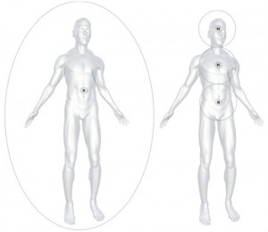 Figure 1: The Self and its Field of Awareness (Soul)    Figure 2: The Mind, Heart & Body Centres