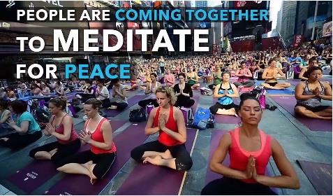 people are coming together to meditate