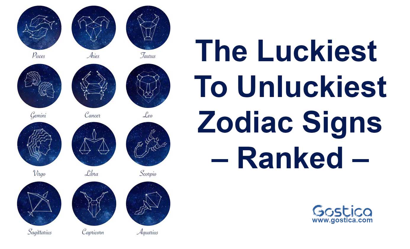 Which zodiac sign is the luckiest ranked?