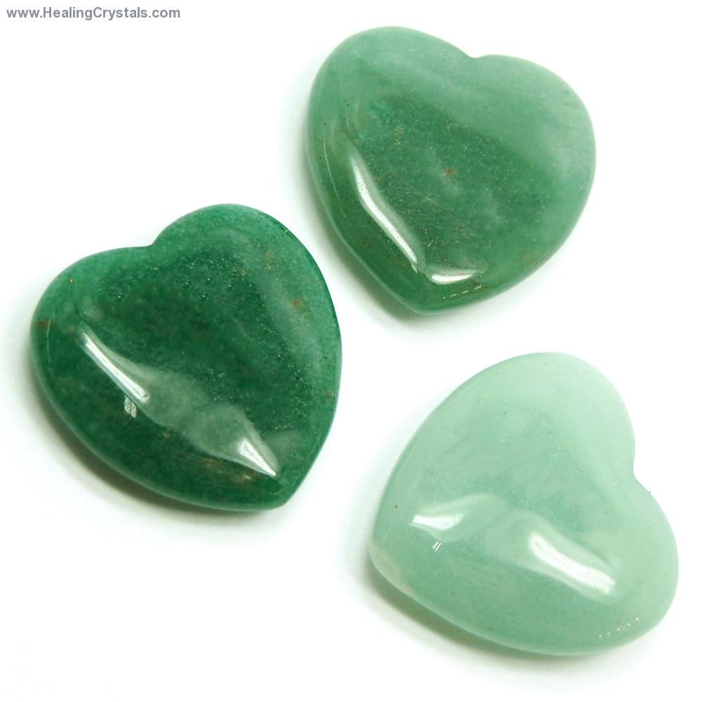 Green Aventurine Hearts, crystals