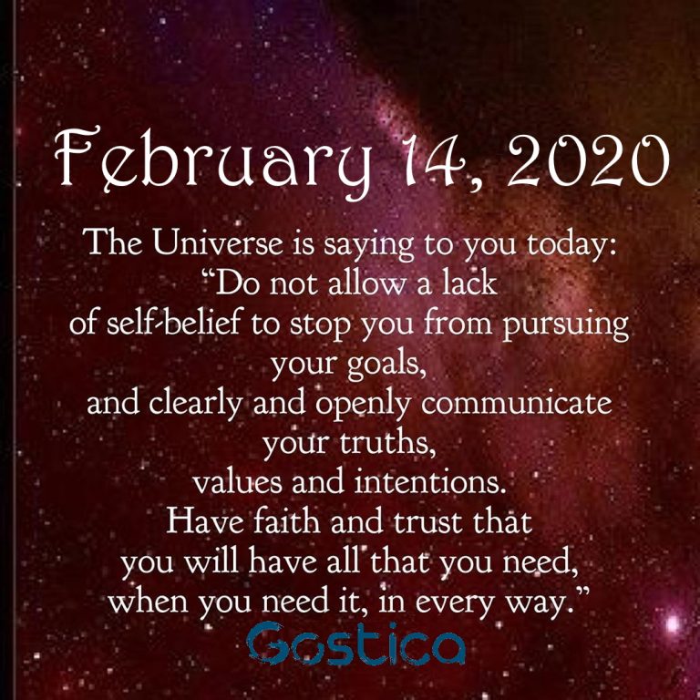 Today's Message From The Universe: Friday, February 14, 2020 • GOSTICA