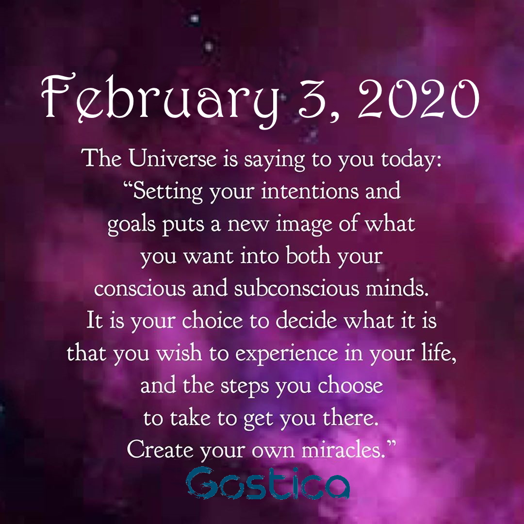 Today's Message From The Universe: Monday, February 3, 2020 • GOSTICA